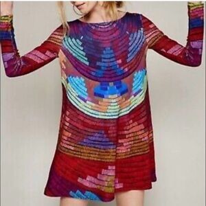 MARA HOFFMAN RADIAL SWING MINI DRESS IN RASPBERRY XS